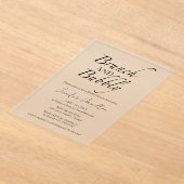 ブランチとバブリー |ブラック&ホワイトブライダルシャワー アクリル招待状 (レイダウン)