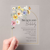 ブランチとバブリー |ワイルドフラワーボホブライダルシャワー アクリル招待状 (インサイチュ (ポータブル))