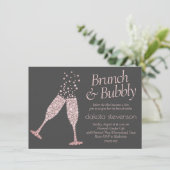 ブランチとバブリー |濃い灰色のメイブピンクシャワー 招待状 (スタンド正面)