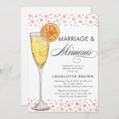 ブランチとバブリーMimosaブライダルシャワー招待 招待状 (正面/裏面)