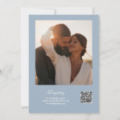 ブランチとバブリーQRコードフォトブルーブライダルシャワー 招待状 (裏面)