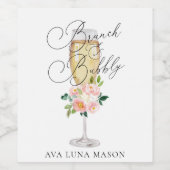 ブランチとバブルリーのウェディングシャワーワインラベルセット ワインラベル (シングルラベル)