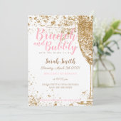 ブランチとバブルリーのピンクのストライプがきらきらと輝く 招待状 (スタンド正面)