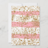 ブランチとバブルリーのピンクのストライプがきらきらと輝く 招待状 (裏面)