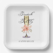 ブランチとバブルリーのプリンセスシャワー 9" スクエア ペーパープレート (正面)
