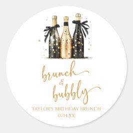 ブランチとバブルリーシャンパン誕生日ブランチパーティー ラウンドシール