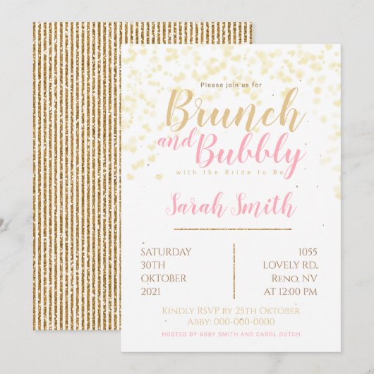 ブランチとバブルリー ゴールディ バブル 招待状 (正面/裏面)