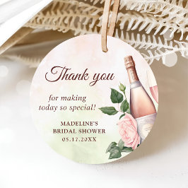 ブランチとバブルリー シャンパンブライダルシャワー フェイバータグ