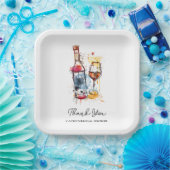 ブランチとバブルリー ブライダルシャワー シャンパン 9"スクエア ペーパープレート (パーティー)