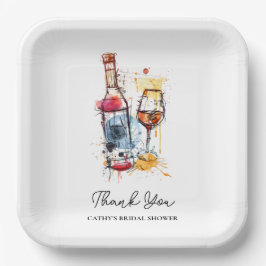 ブランチとバブルリー ブライダルシャワー チャンピエ 9"スクエア ペーパープレート