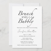 ブランチとバブルリー | ブラック＆ホワイトのウェディングシャワー 招待状 (正面)