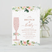 ブランチとバブルリー ブラッシュ フラワーのブライダルシャワー 招待状 (スタンド正面)