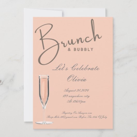 ブランチとバブル ブライズシャワー招待状 セーブザデート (正面)