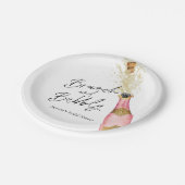 ブランチとバブーブリーピンクと金ゴールドブライダルシャワー ペーパープレート (アングル)