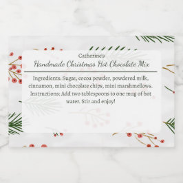 ブランチとベリー クリスマスホットチョコレートミックス フードラベル