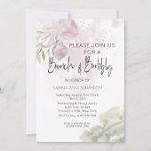 ブランチと泡立ちダスティピンクローズとローズヒップ 招待状 (正面)