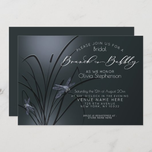 ブランチと泡立ちダスティブルードラゴンフライ 招待状 (正面/裏面)