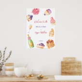 ブランチと泡立つパティスリーブライダルシャワー歓迎 ポスター (キッチン)