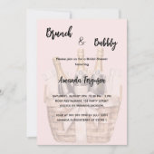 ブランチと泡立つピンクのブライダルシャワー 招待状 (正面)