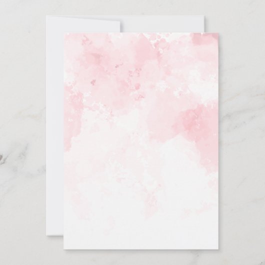 ブランチと泡立つピンクの水の色の母の日 招待状 (裏面)