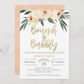 ブランチと泡立つフローラのブライダルシャワー招待 招待状 (正面/裏面)