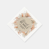 ブランチと泡立つブライダルシャワーのススキ スタンダードカクテルナプキン (角)