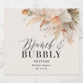 ブランチと泡立つブライダルシャワーのススキ スパークリングワインラベル (シングルラベル)