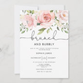 ブランチと泡立つブライダルシャワーの招待状 招待状 (正面)