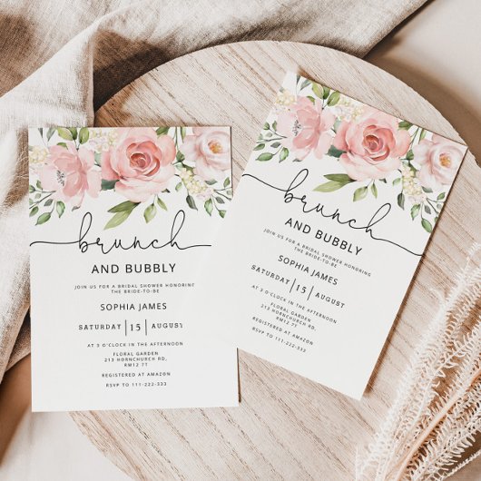 ブランチと泡立つブライダルシャワーの招待状 招待状