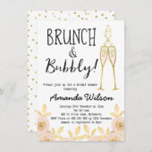 ブランチと泡立つブライダルシャワーの招待 招待状 (正面/裏面)