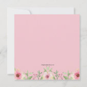 ブランチと泡立つ水カラーピンクフローラ招待状 (裏面)