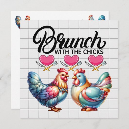 ブランチなどへの招待 招待状 (正面/裏面)