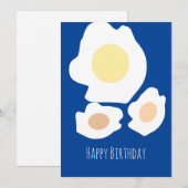 ブランチに卵3個の朝食 誕生日おめでとう カード (正面/裏面)