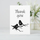 ブランチに可愛い鳥のシルエットありがとう サンキューカード (スタンド正面)