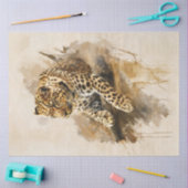 ブランチに沿ってラウンジするleopart 薄葉紙 (クラフト)