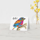 ブランチのグカラフルリーティングカードにかわいい鳥 カード (黄色い花)