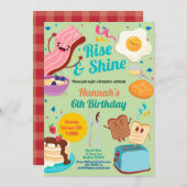 ブランチの誕生日の招待状ライズアンドシャイン 招待状 (正面/裏面)