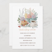 「ブランチはいつだって良いアイデア」招待状 - 花柄 招待状 (正面/裏面)