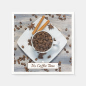 ブランチまたはオフィス会議のコーヒー時間 スタンダードカクテルナプキン (正面)