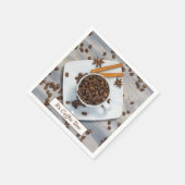 ブランチまたはオフィス会議のコーヒー時間 スタンダードカクテルナプキン (角)