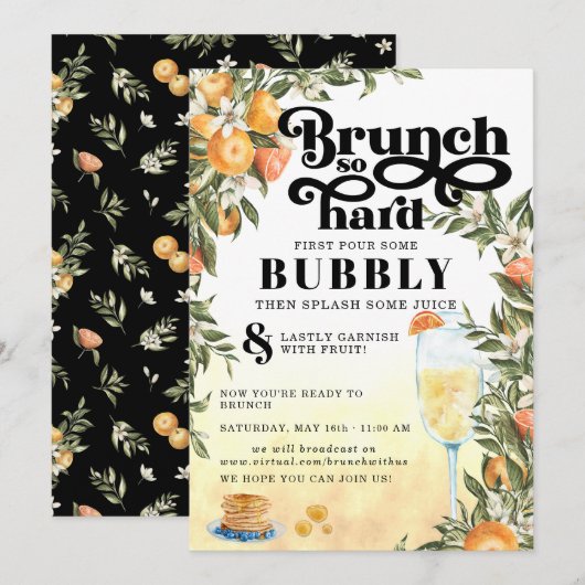 ブランチを堪能しよう | バーチャルミモザブランチの招待状 招待状 (正面/裏面)