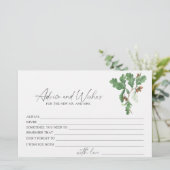 ブランチアコーン – アドバイスとウィッシュブライダルシャワー 便箋 (スタンド正面)