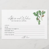 ブランチアコーン – アドバイスとウィッシュブライダルシャワー 便箋 (正面)