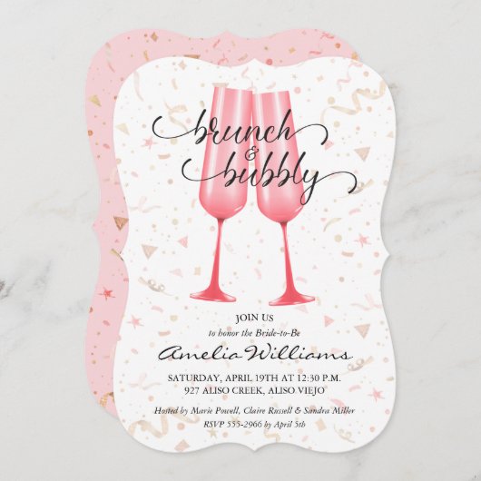 ブランチアンドバビーブライダルシャワーピンクシャンパン (正面/裏面)