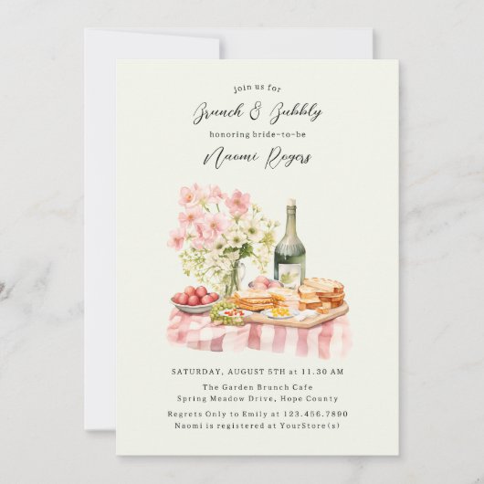 ブランチアンドバブリーカントリーガーデンブライダルシャワー 招待状 (正面)