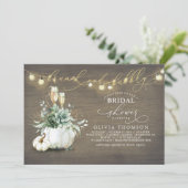 ブランチアンドバブリーサキュレントパンプキンブライダルシャワー 招待状 (スタンド正面)