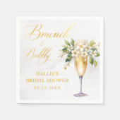 ブランチアンドバブリーシャンパンブライダルシャワー スタンダードカクテルナプキン (正面)
