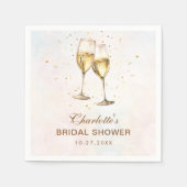 ブランチアンドバブリーシャンパンブライダルシャワー スタンダードカクテルナプキン (正面)