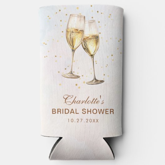 ブランチアンドバブリーシャンパンブライダルシャワー スリム缶クーラー (正面)