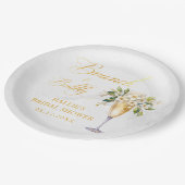 ブランチアンドバブリーシャンパンブライダルシャワー ペーパープレート (アングル)